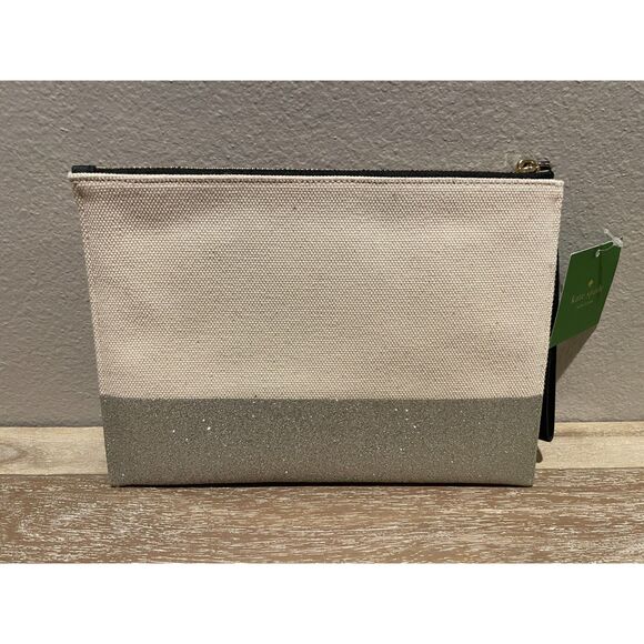 NWT KATE SPADE x DISNEY CLUTCH WRISTLET SILVER GLITTER Fairytale is Fashionable - Picture 2 of 4